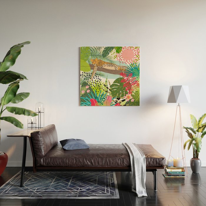 Colorful Jungle Cheetah Print Wood Wall Art Gallery Image 2