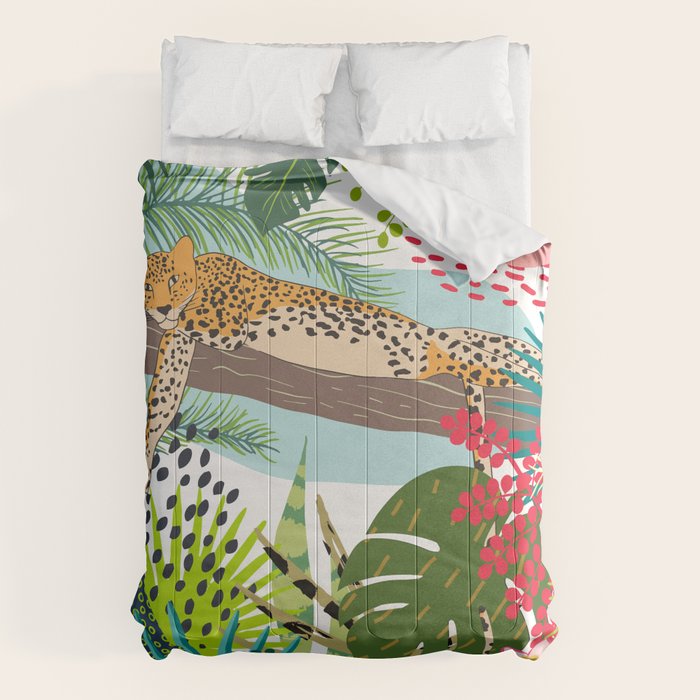 Colorful Jungle Cheetah Print Comforter Gallery Image 1