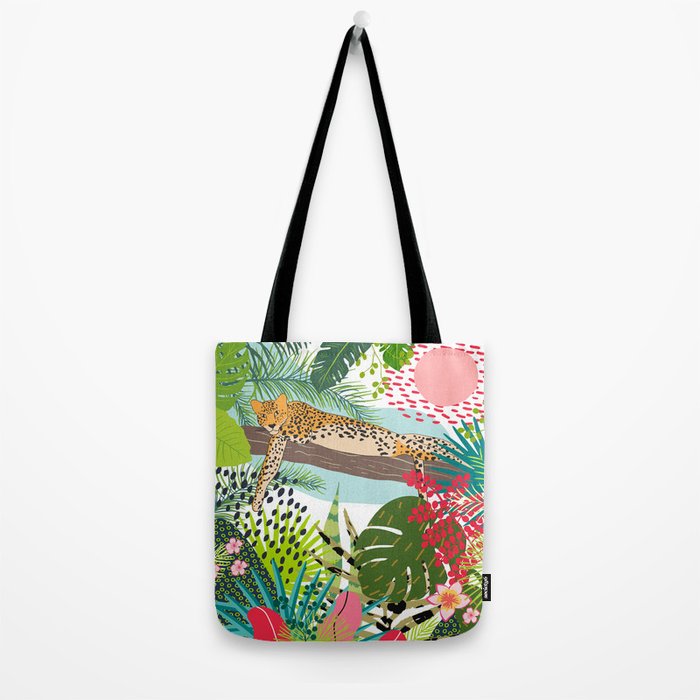 Colorful Jungle Cheetah Print Tote Bag Gallery Image 2