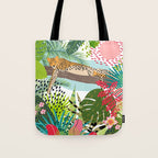 Colorful Jungle Cheetah Print Tote Bag Gallery Image 1