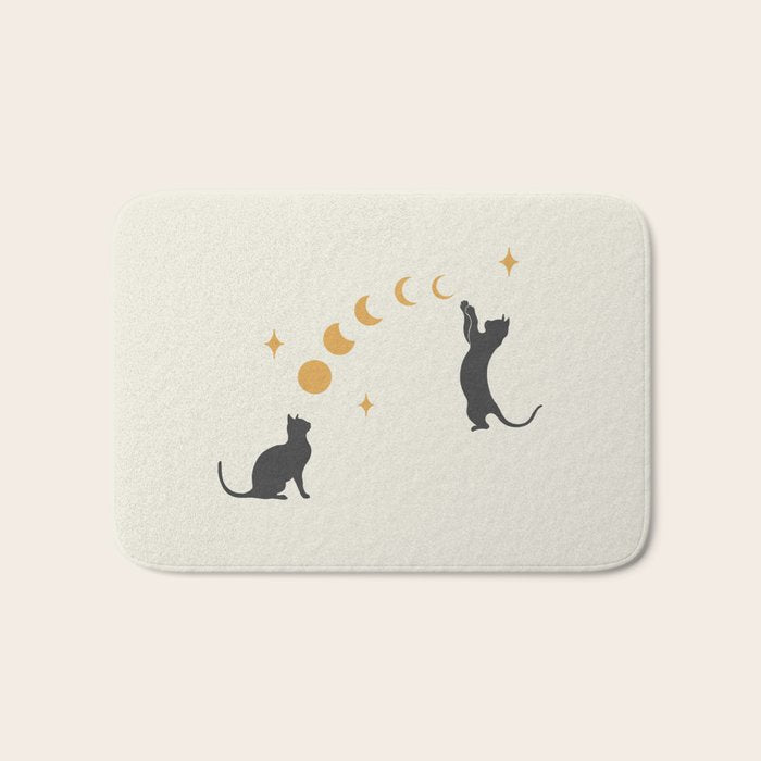 Cat and Moon 1 Bath Mat Gallery Image 1