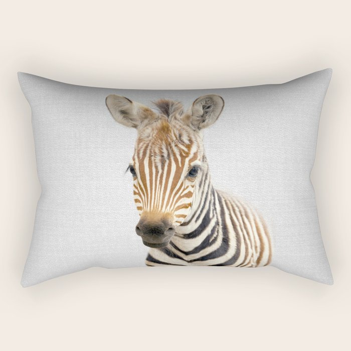 Baby Zebra - Colorful Rectangular Pillow Gallery Image 2