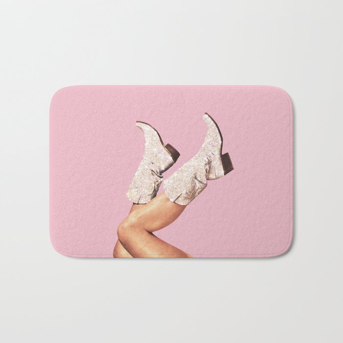These Boots - Glitter Pink Bath Mat Gallery Image 1