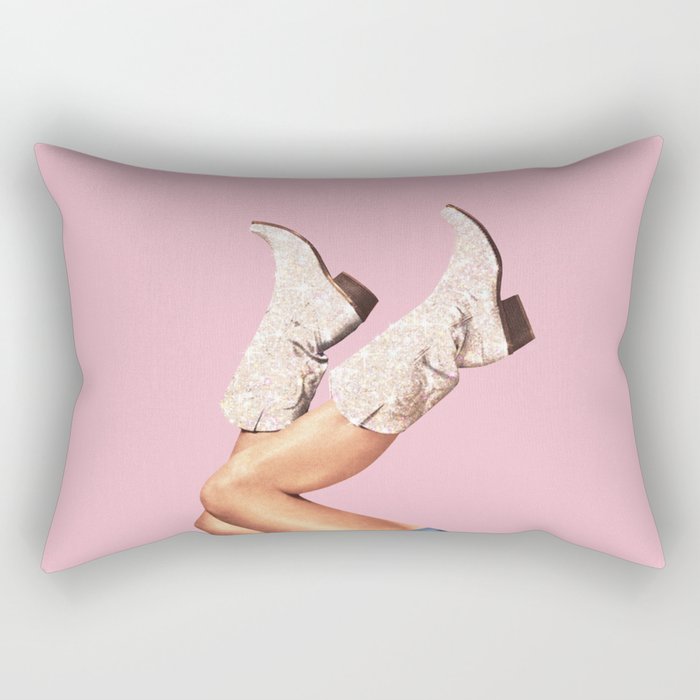 These Boots - Glitter Pink Rectangular Pillow Gallery Image 2