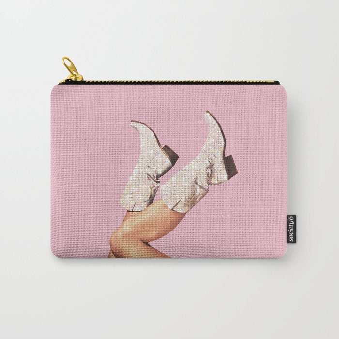 These Boots - Glitter Pink Carry All Pouch Gallery Image 1