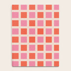 Retro Check Thick Grid Pattern 2 Bright Pink Orange Cream Notebook Gallery Image 4
