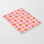 Retro Check Thick Grid Pattern 2 Bright Pink Orange Cream Notebook Gallery Image 2