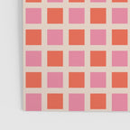 Retro Check Thick Grid Pattern 2 Bright Pink Orange Cream Poster Gallery Image 3