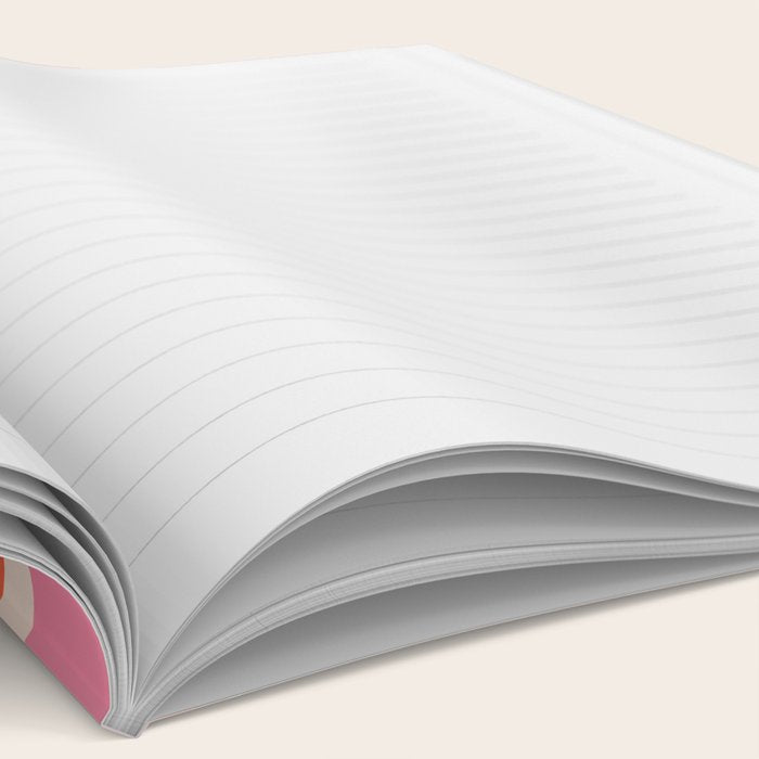 Retro Check Thick Grid Pattern 2 Bright Pink Orange Cream Notebook Gallery Image 2