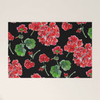 Red Geranium with black background Welcome Mat Gallery Image 1
