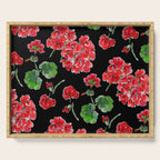 Red Geranium with black background Serving Tray Gallery Image 1