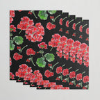 Red Geranium with black background Wrapping Paper Gallery Image 3