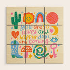 Wild West Happy Positive Quote Wood Wall Art Gallery Image 1