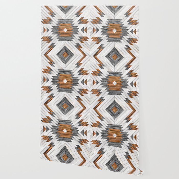 Urban Tribal Pattern No.8 - Aztec - Wood Wallpaper Gallery Image 2