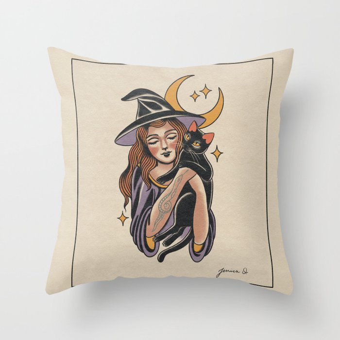 The sweet witch Throw Pillow Gallery Image 6