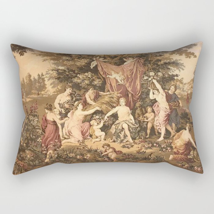 Antique 18th Century Romantic Goddess Aphrodite Parisian Tapestry Rectangular Pillow Gallery Image 2