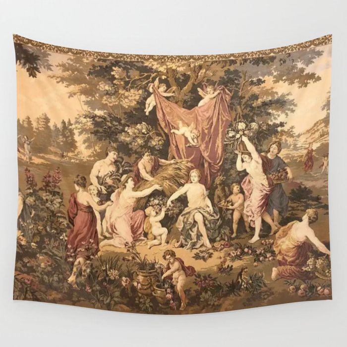 Antique 18th Century Romantic Goddess Aphrodite Parisian Tapestry Wall Tapestry Gallery Image 4