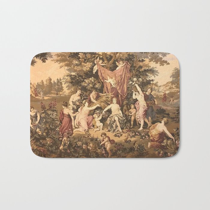 Antique 18th Century Romantic Goddess Aphrodite Parisian Tapestry Bath Mat Gallery Image 1