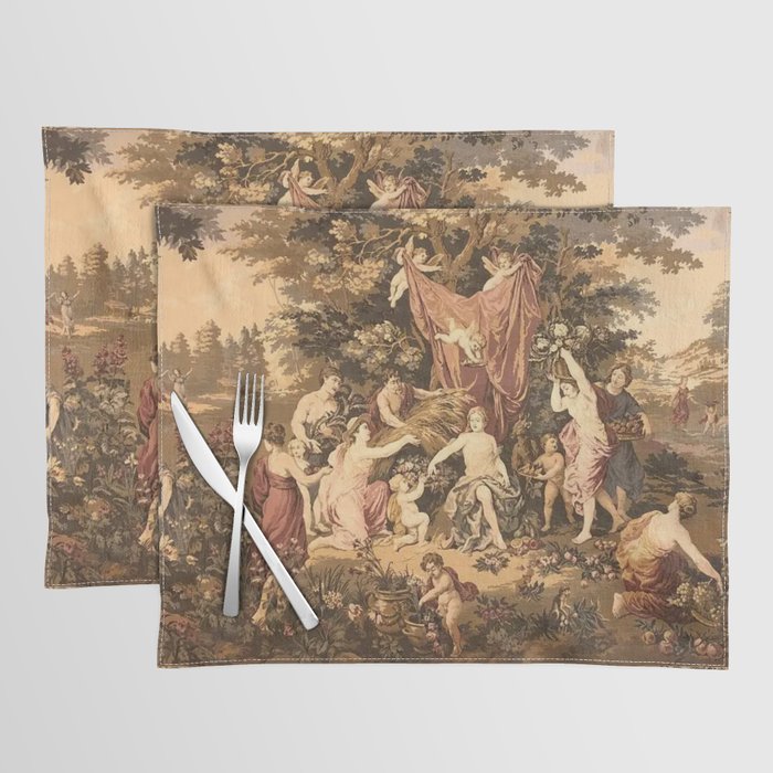 Antique 18th Century Romantic Goddess Aphrodite Parisian Tapestry Placemat Gallery Image 1