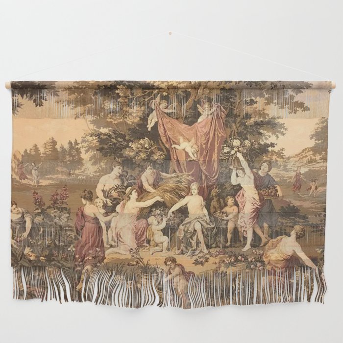 Antique 18th Century Romantic Goddess Aphrodite Parisian Tapestry Wall Hanging Gallery Image 1