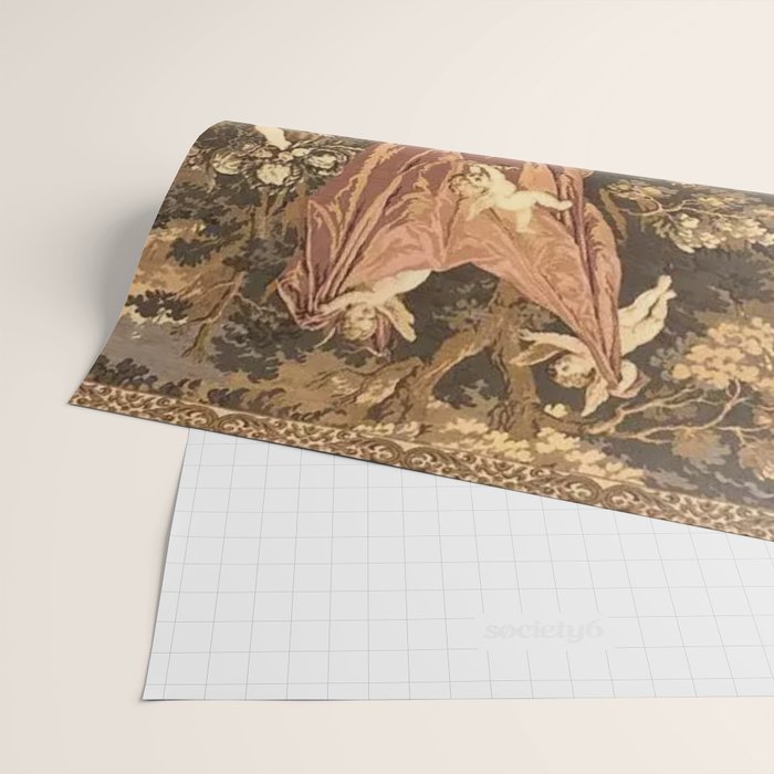 Antique 18th Century Romantic Goddess Aphrodite Parisian Tapestry Wrapping Paper Gallery Image 2