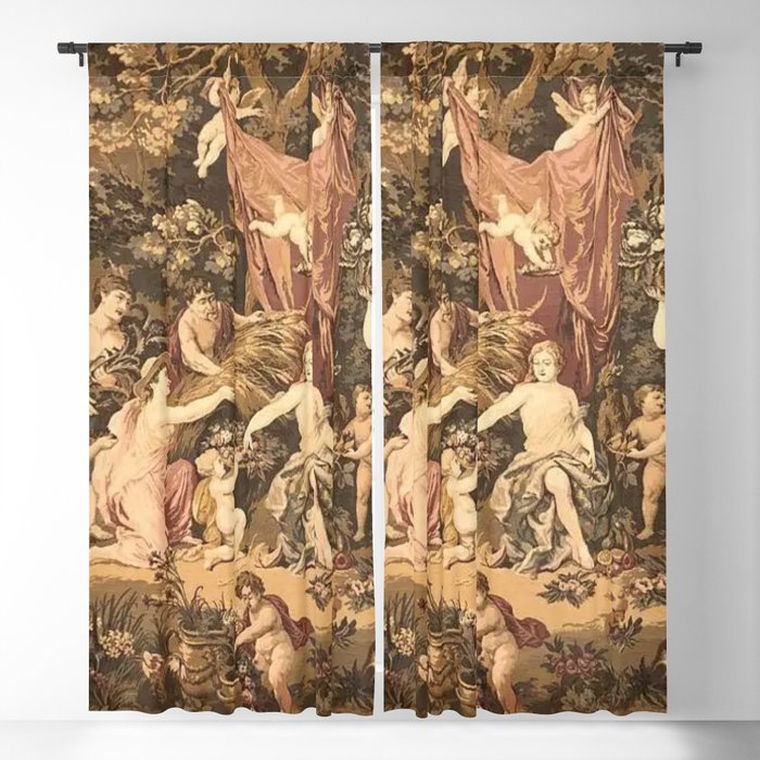 Antique 18th Century Romantic Goddess Aphrodite Parisian Tapestry Window Curtain Gallery Image 5