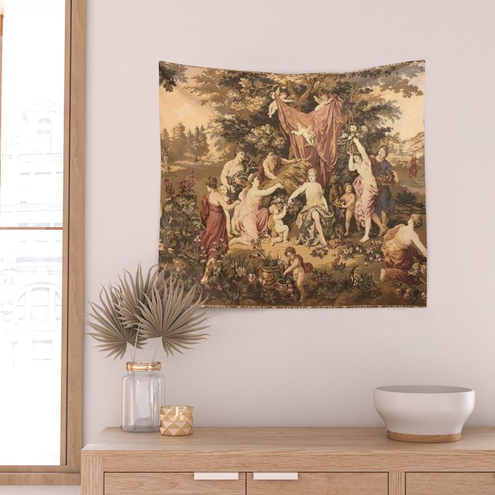 Antique 18th Century Romantic Goddess Aphrodite Parisian Tapestry Wall Tapestry Gallery Image 2