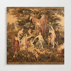Antique 18th Century Romantic Goddess Aphrodite Parisian Tapestry Wood Wall Art Gallery Image 1