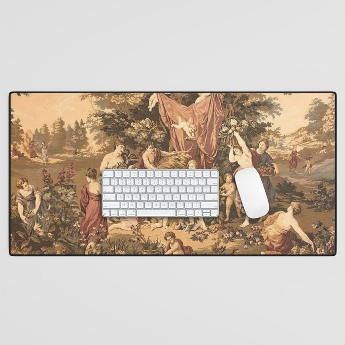 Antique 18th Century Romantic Goddess Aphrodite Parisian Tapestry Desk Mat Gallery Image 1