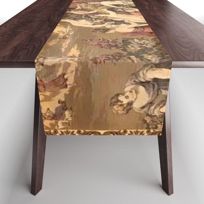 Antique 18th Century Romantic Goddess Aphrodite Parisian Tapestry Table Runner Gallery Image 1
