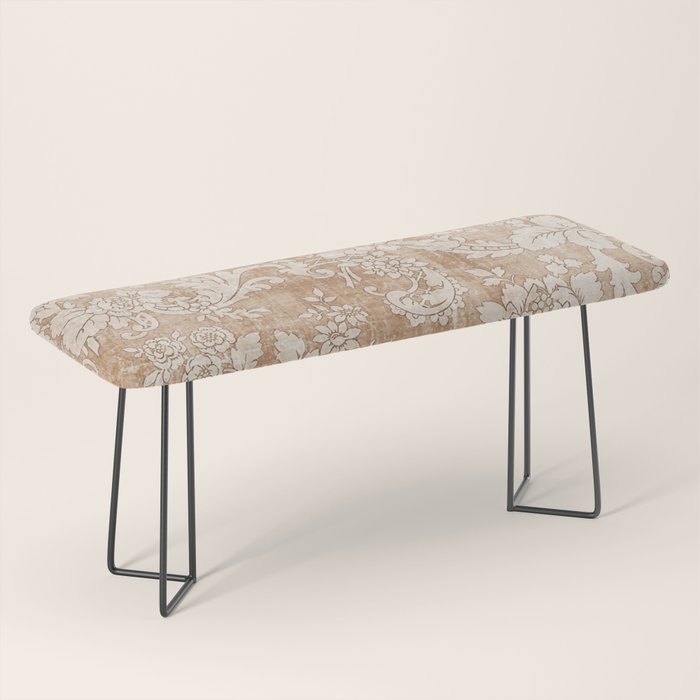 Vintage white brown grunge shabby floral Bench Gallery Image 1