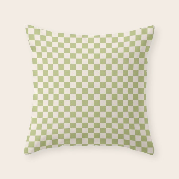 Checked - Matcha Throw Pillow Gallery Image 6