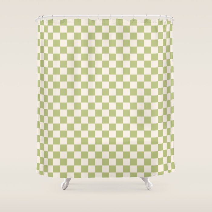 Checked - Matcha Shower Curtain Gallery Image 1