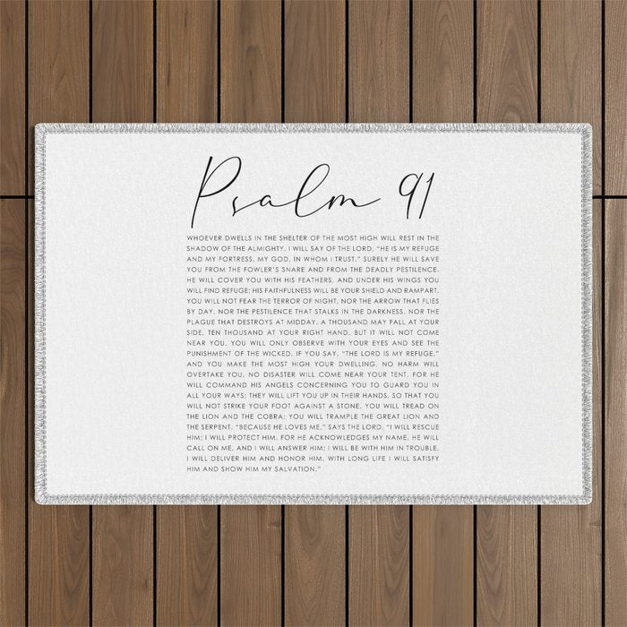 Psalm 91 Whoever dwells in the shelter of the Most High Outdoor Rug Gallery Image 1
