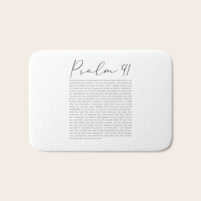 Psalm 91 Whoever dwells in the shelter of the Most High Bath Mat Gallery Image 1