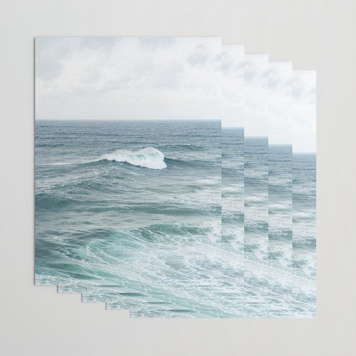 Atlantic Blues | Blue Ocean Water on the Coast of Nazaré Art Print | Wave Photography in Portugal Wrapping Paper Gallery Image 3
