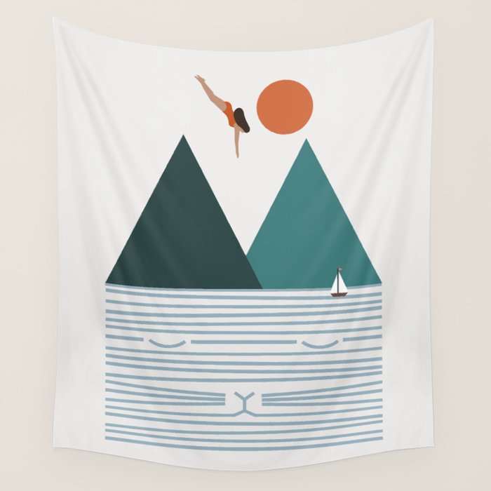 Cat Landscape 83 Wall Tapestry Gallery Image 1