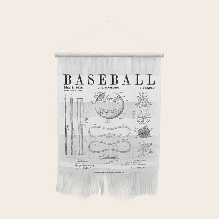 Baseball Bat And Ball Old Vintage Patent Drawing Print Wall Hanging Gallery Image 1