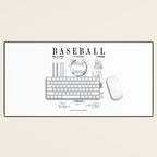 Baseball Bat And Ball Old Vintage Patent Drawing Print Desk Mat Gallery Image 1