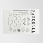 Baseball Bat And Ball Old Vintage Patent Drawing Print Rug Gallery Image 2