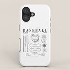 Baseball Bat And Ball Old Vintage Patent Drawing Print iPhone Case Gallery Image 1