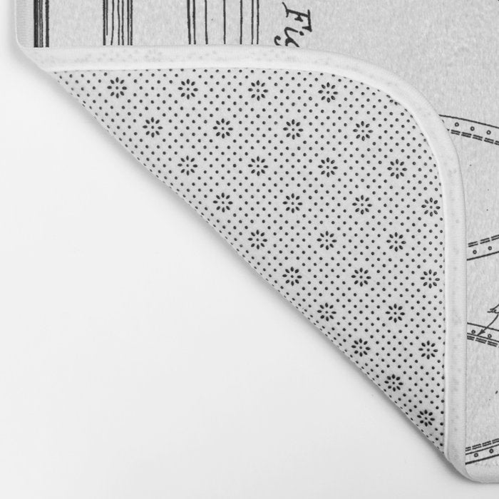 Baseball Bat And Ball Old Vintage Patent Drawing Print Bath Mat Gallery Image 2