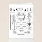 Baseball Bat And Ball Old Vintage Patent Drawing Print Stationery Card Gallery Image 2