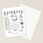 Baseball Bat And Ball Old Vintage Patent Drawing Print Stationery Card Gallery Image 2