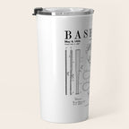Baseball Bat And Ball Old Vintage Patent Drawing Print Travel Mug Gallery Image 3