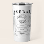Baseball Bat And Ball Old Vintage Patent Drawing Print Travel Mug Gallery Image 1