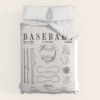 Baseball Bat And Ball Old Vintage Patent Drawing Print Duvet Cover Gallery Image 6