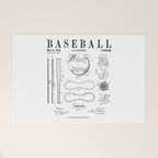 Baseball Bat And Ball Old Vintage Patent Drawing Print Welcome Mat Gallery Image 1