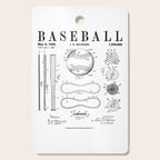 Baseball Bat And Ball Old Vintage Patent Drawing Print Cutting Board Gallery Image 1