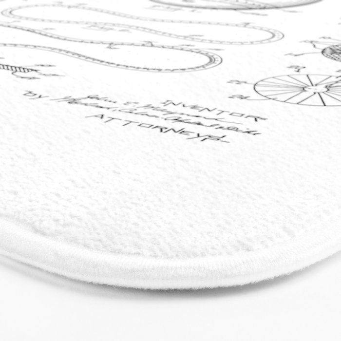 Baseball Bat And Ball Old Vintage Patent Drawing Print Bath Mat Gallery Image 3